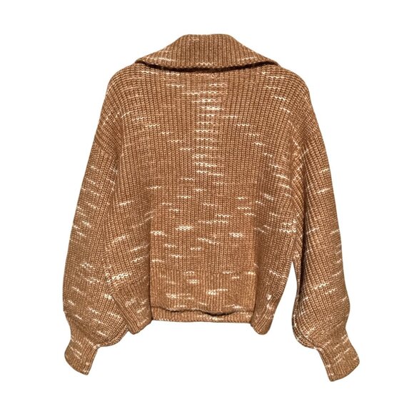 NWT Varley Ridley Dalmation Half Zip Knit Golden Bronze Egret Sweater M - Picture 5 of 14